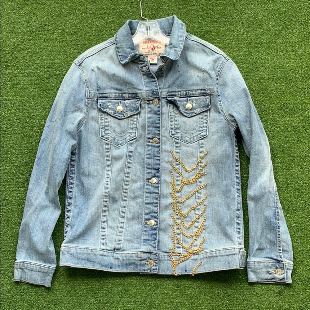 True religion chain denim jacket